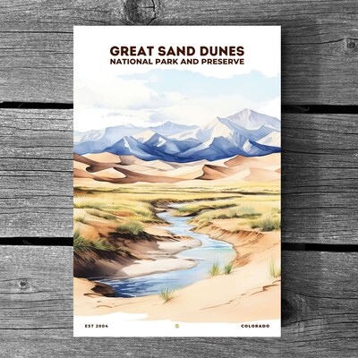Great Sand Dunes National Park and Preserve Poster, Travel Art, Office Poster, Home Decor | S8 - image3